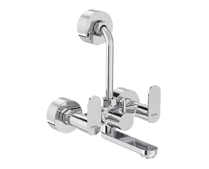 Curve Wall Mixer With Bend Pipe for Overhead Shower | Chrome Finish