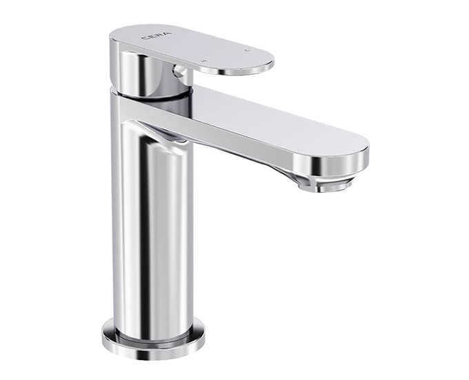 Curve Single Lever Basin Mixer (Hot & Cold Water) | Chrome Finish | With 450 mm braided connection pipe