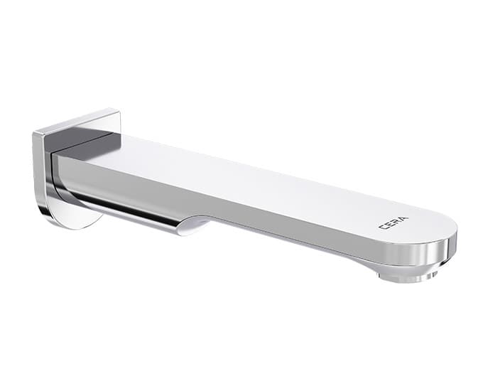 Curve Bath Spout With Wall Flange | Chrome Finish