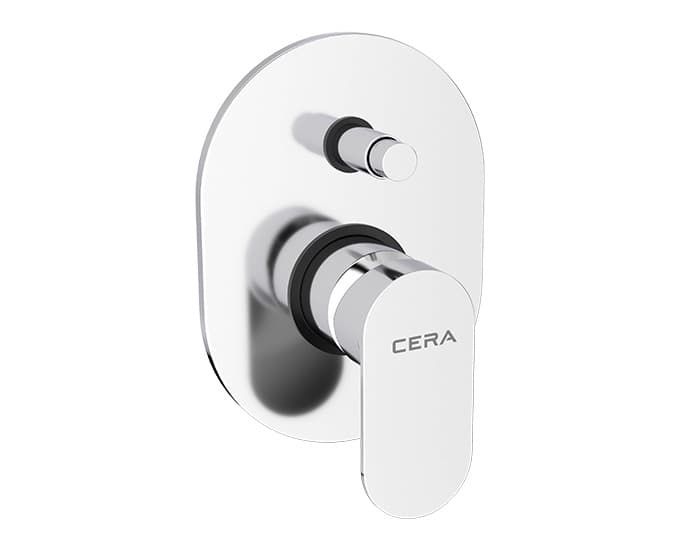 Curve Exposed Part for Push Type Single Lever Concealed Diverter 40 mm | Chrome Finish | Compatible With Concealed Part (F4010111 sold separately) — image 1