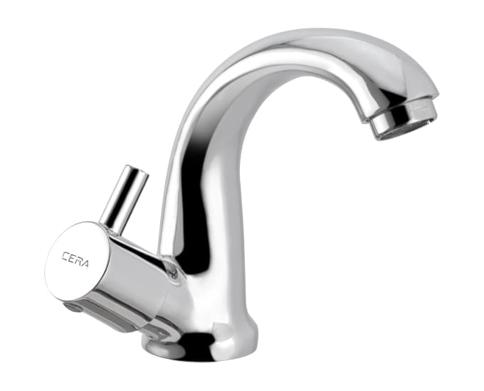 Garnet Pillar Cock (Cold Water only) With Swan Neck Spout (Left) | Chrome Finish