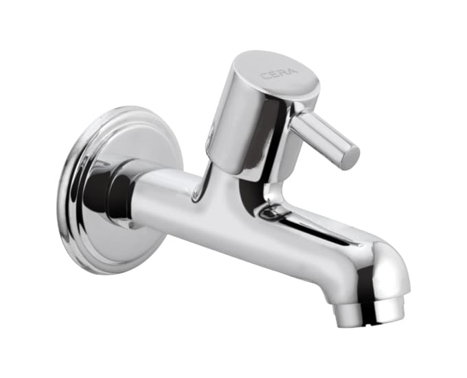 Garnet Bib Cock (Only Cold Water) Long Nose With Flange | Chrome Finish