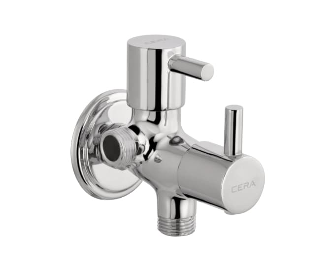 Garnet 2-Way Angle Cock With Wall Flange | Chrome Finish — image 1