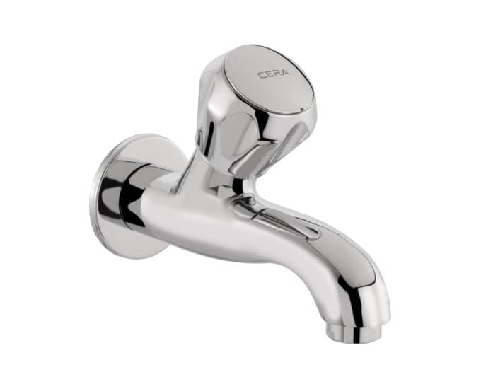 Ocean Bib Cock (Only Cold Water) Long Nose With Flange | Chrome Finish