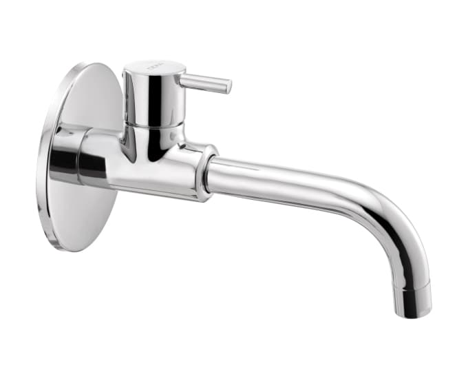 Fountain Long Body Bib Cock (Only Cold Water) With 220 mm (9") Long Spout | Chrome Finish