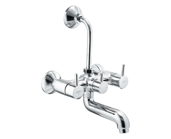 Fountain Wall Mixer With 210 mm (8.5") Long Bend Pipe for Overhead Shower | Chrome Finish