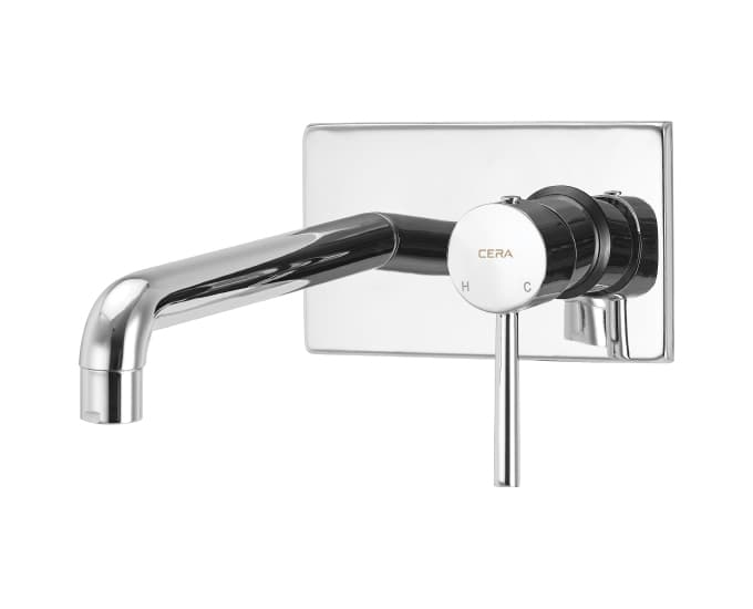 Fountain Exposed Part for Wall Mounted Single Lever Basin Mixer (Hot & Cold Water) | Compatible With Concealed Part F4065103 sold separately | Chrome Finish
