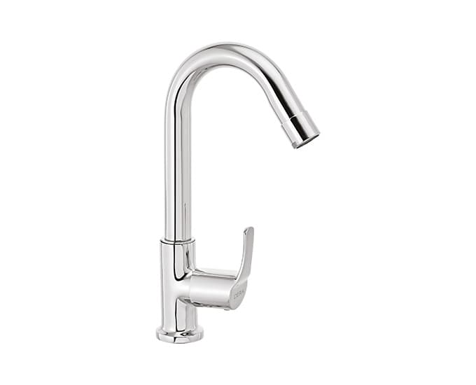 Vivana Pillar Cock (Cold Water only) With Swan Neck Spout | Chrome Finish