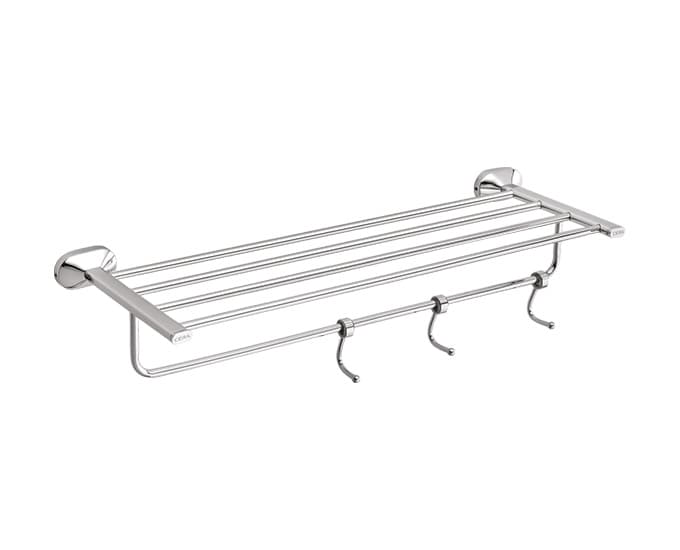 Icon Towel Rack 600 mm (24") With Shelf and Hook | Chrome Finish — image 1
