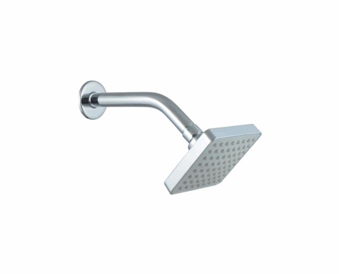 Overhead Shower Square 100 mm (4") With 200 mm (8") Long Shower Arm | Chrome Finish