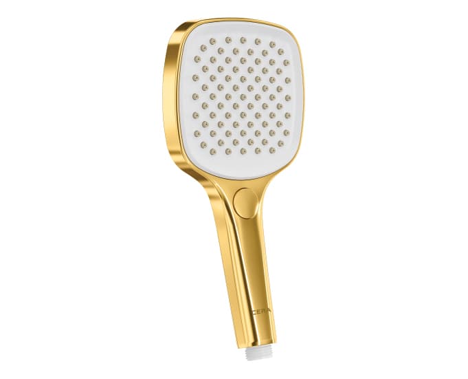 Hand Shower 120 mm (5") 3 Flow | Wall Hook and 1.5 Metre Hose | French Gold Finish — image 1