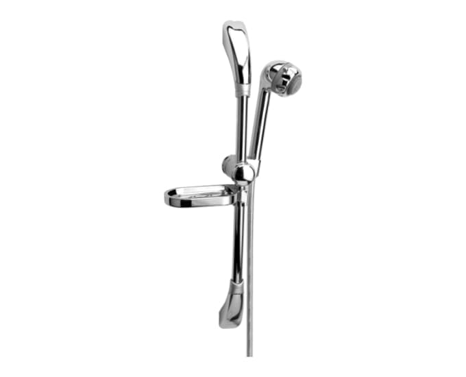 Hand Shower 3 Flow | 1.5 Mtr Long Hose | Mounted on 360 mm Long Rail | With Sliding Soap Dish | Chrome Finish — image 1