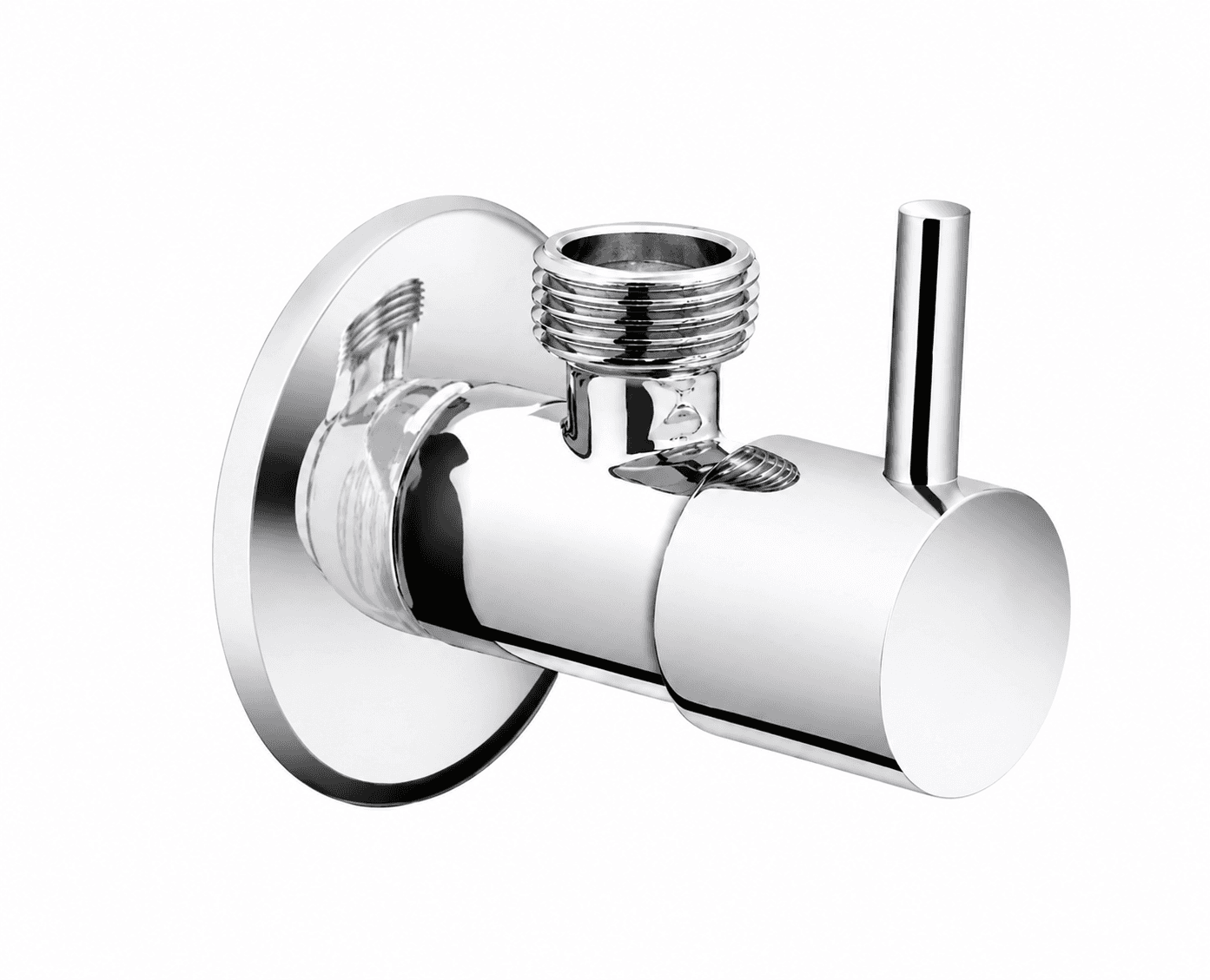 Angle Cock With Wall Flange | Chrome Finish