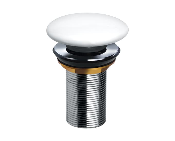 Waste Coupling With Ceramic Pop-Up Push Type | Full Thread 32 mm | Ceramic Finish