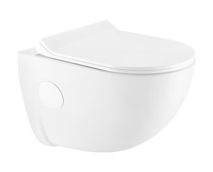 Clapper Pro Rimless Wall Hung Toilet | Finish: Snow White | Size: 515 x 365 x 380 mm | Rag Bolt Distance: 180 to 230mm | Slim Soft Close Seat Cover Included