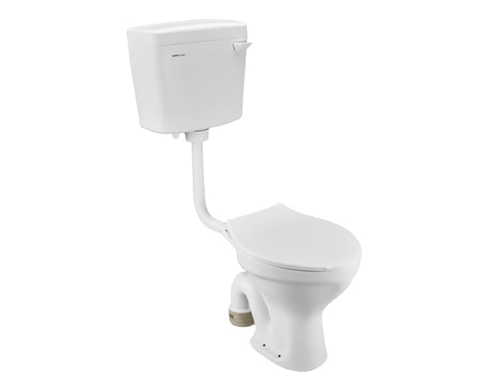 Conventional Pro SF Toilet | With Cajol Seat Cover | Congo Plastic Single Flush Cistern | | S Trap