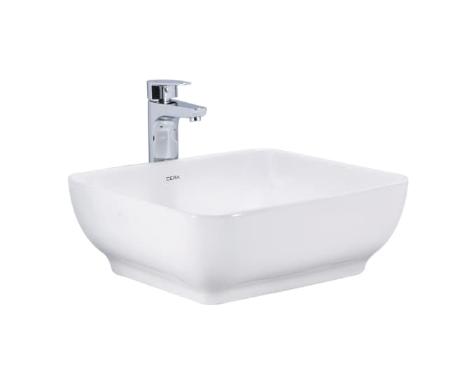 Campa Table Top Wash Basin | Without Tap Hole Provision | Finish: Snow White | Size: 450 x 400 x 160 mm — image 1