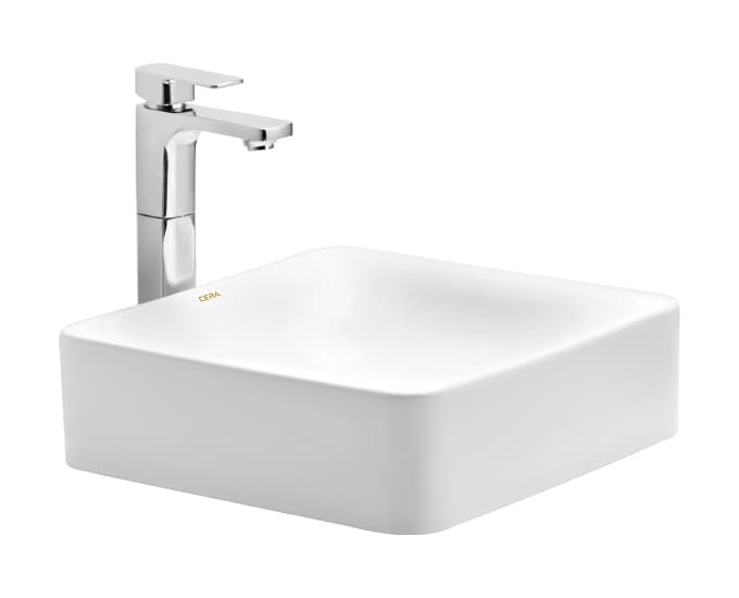 Cancha Table Top Wash Basin | Without Tap Hole Provision | Finish: Snow White | Size: 400 x 400 x 120 mm — image 1