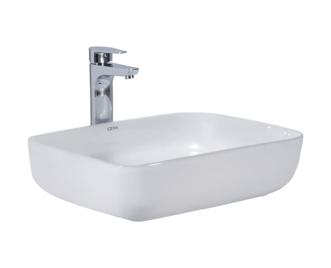 Colmid Table Top Wash Basin | Without Tap Hole Provision | Finish: Snow White | Size: 500 x 395 x 135 mm — image 1