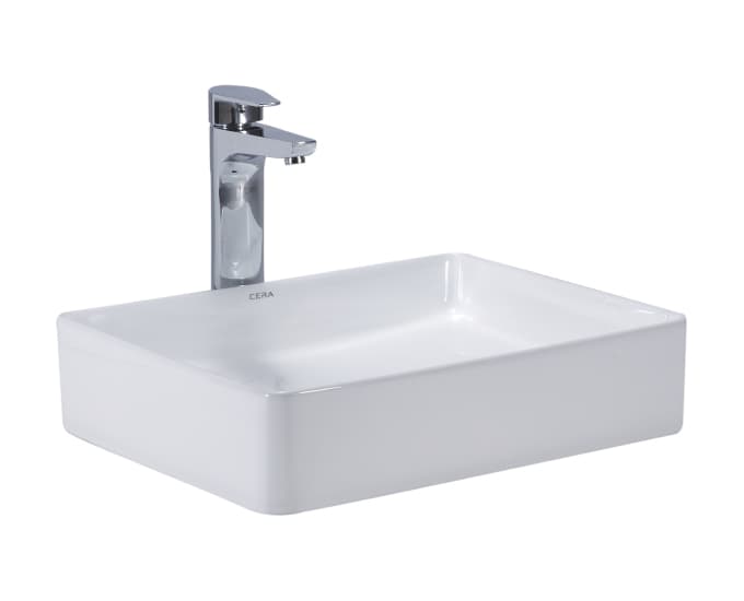 Carmona Table Top Wash Basin | Without Tap Hole Provision | Finish: Snow White | Size: 490 x 390 x 110 mm — image 1