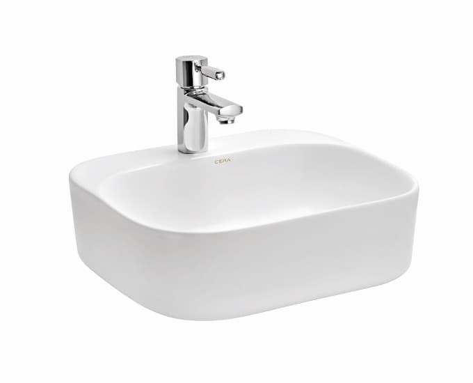Chaser Table Top Wash Basin | With Tap Hole Provision | Finish: Snow White | Size: 460 x 400 x 140 mm — image 1