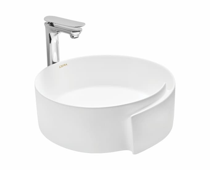 Crème Table Top Wash Basin | Without Tap Hole Provision | Finish: Snow White | Size: 430 x 430 x 170 mm