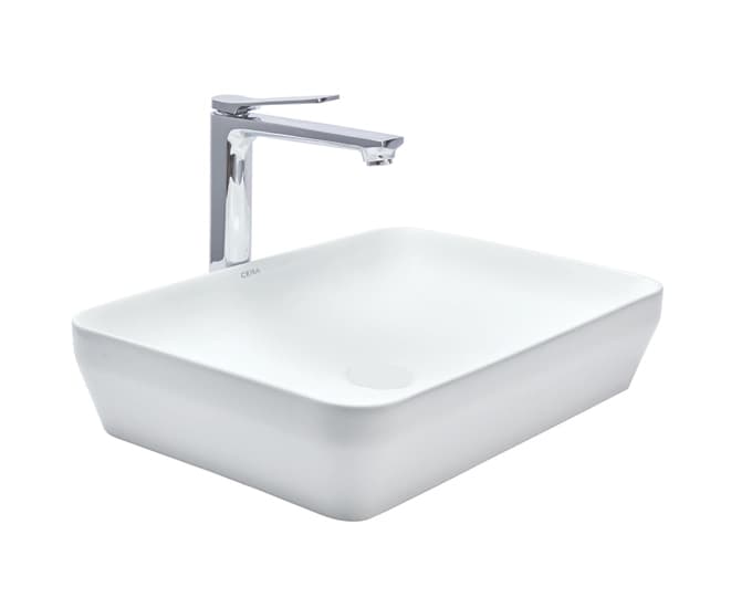 Crisp Table Top Wash Basin | Without Tap Hole Provision | Finish: Snow White | Size: 500 x 350 x 110 mm — image 1