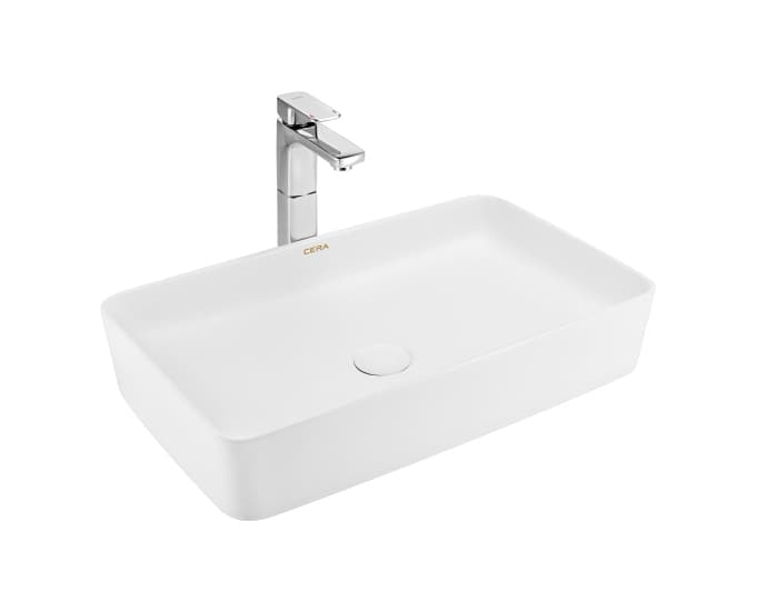 Cayna Table Top Wash Basin | Without Tap Hole Provision | Finish: Snow White | Size: 615 x 365 x 120 mm — image 1
