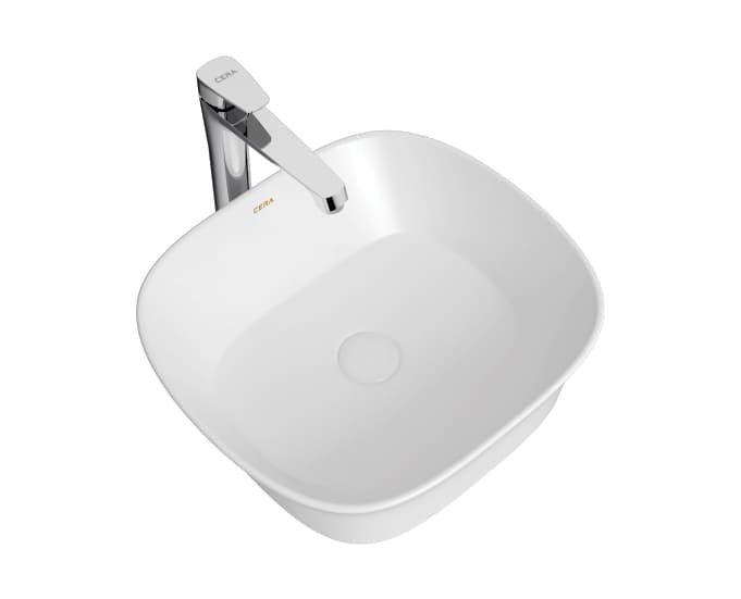 Crewa Table Top Wash Basin | Without Tap Hole Provision | Finish: Snow White | Size: 450 x 400 x 130 mm — image 1
