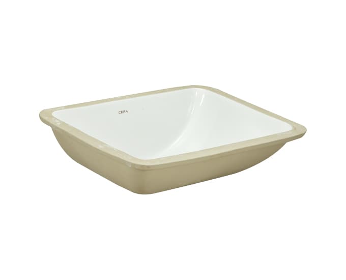 Camry Mini Under Counter Wash Basin | Finish: Snow White | Size: 490 x 380 x 175 mm | Without Tap Hole Provision