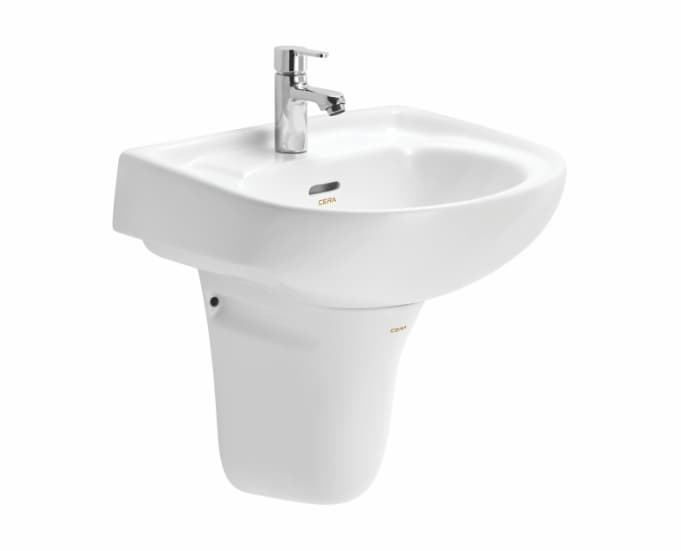 Counsel Wall Hung Wash Basin | Finish: Snow White | Size: 510 x 400 x 225 mm | With Tap Hole Provision | For use With Half Pedestal (S2090102) | Full Pedastal (S2090101)