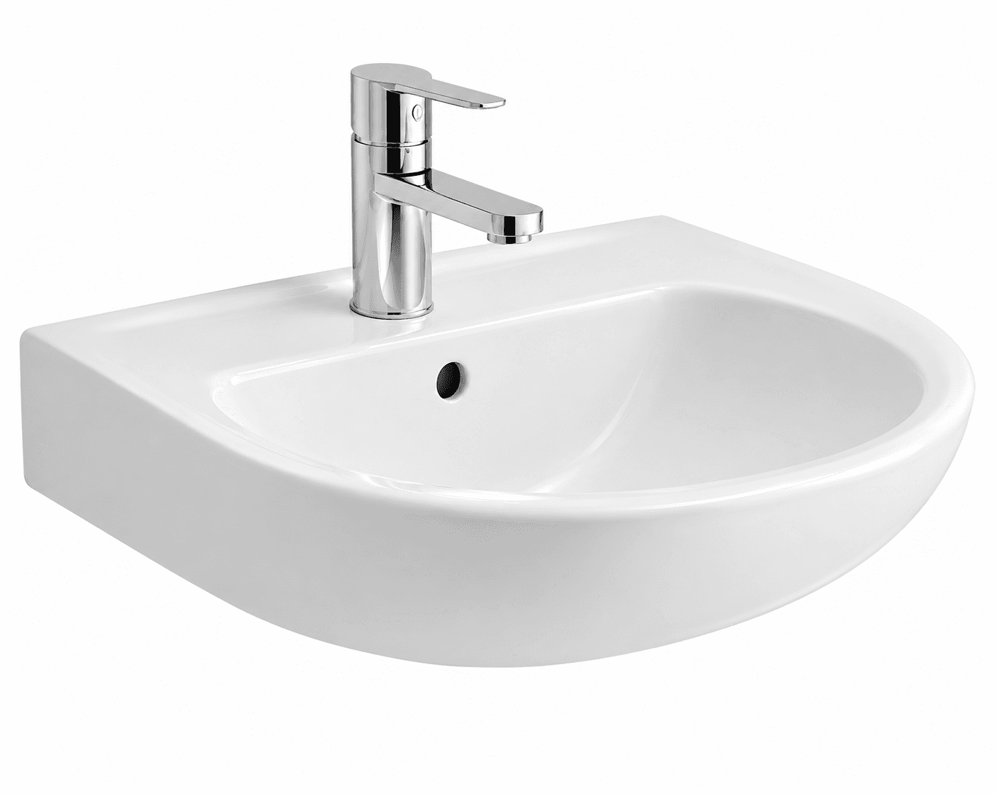 Cadal Wall Hung Wash Basin | Finish: Snow White | Size: 515 x 410 x 195 mm | With Tap Hole Provision | For use With Full Pedestal (S2090113)