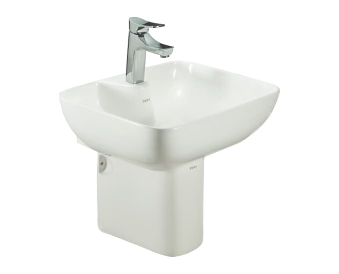 Chino Half Pedestal | Finish: Snow White | Height: 445 mm | Compatible With Chino Wall Hung Wash Basin (S2040136)