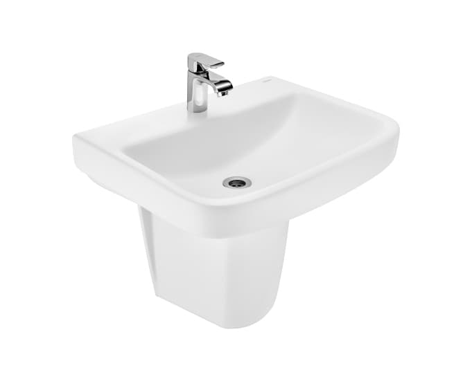 Cackle Half Pedestal | Finish: Snow White | Height: 440 mm | Compatible With Cackle Wall Hung Wash Basin (S2040163)