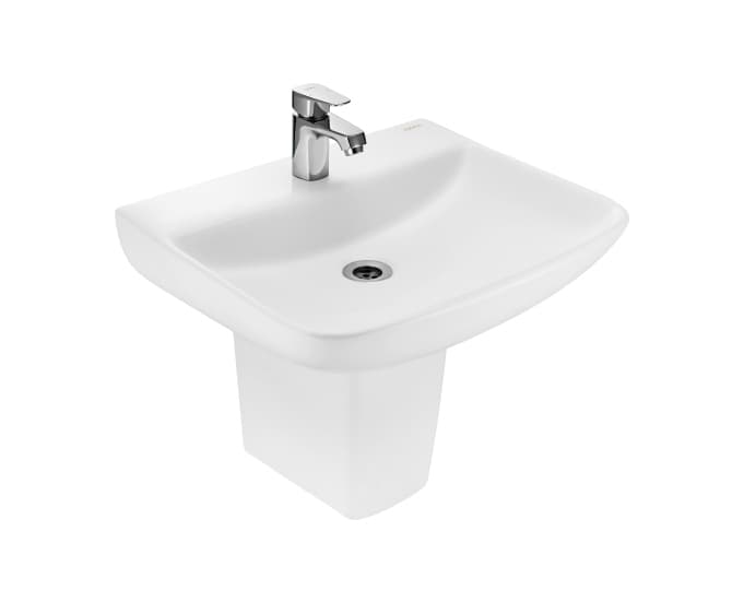 Collage Wall Hung Wash Basin | Finish: Snow White | Size: 515 x 430 x 110 mm | With Tap Hole Provision | For use With Half Pedestal (S2090134) | Full Pedastal (S2090135) — image 1