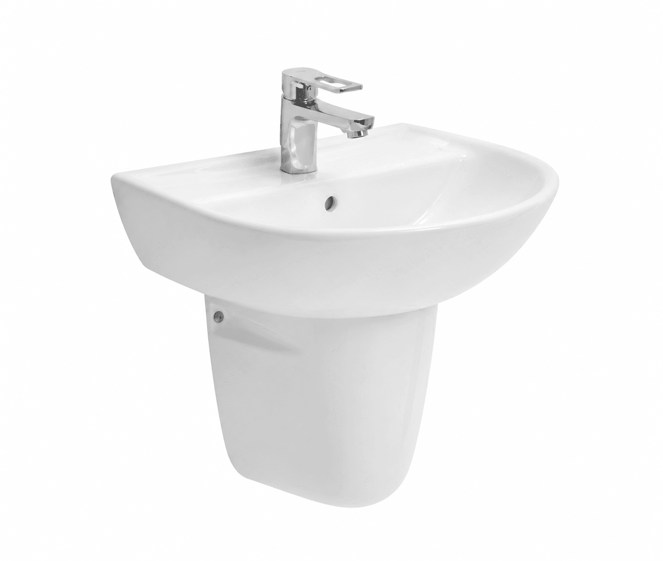 Chime Half Pedestal | Finish: Snow White | Height: 480 mm | Compatible With Chime Wall Hung Wash Basin (S2040139)