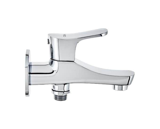Perla 2-Way Bib Cock (Only Cold Water) With Flange | Chrome Finish — image 3