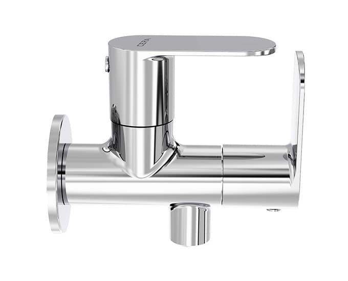 Curve 2 Way Angle Cock With Wall Flange | Chrome Finish — image 3