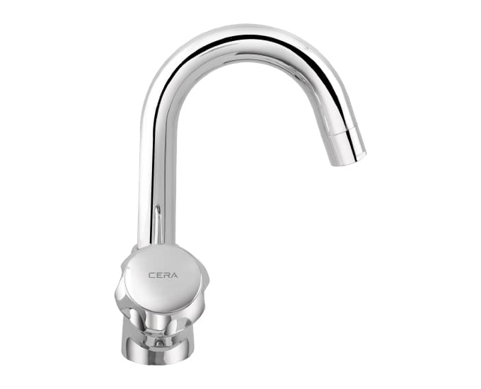 Ocean Pillar Cock (Cold Water Only) With Swan Neck Spout (Left) | Chrome Finish — image 3