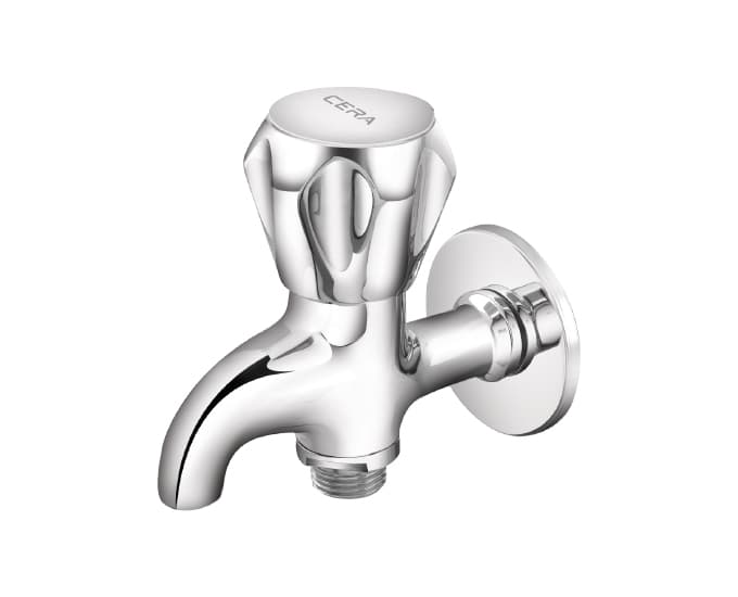 Ocean 2-Way Bib Cock (Only Cold Water) With Flange | Chrome Finish — image 2