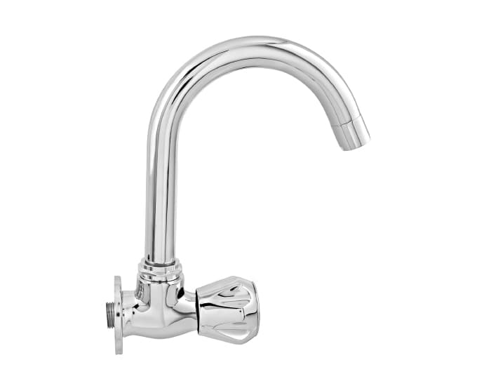 Ocean Kitchen Faucet (Cold Water Only) With 170 mm (6.5") Long Swivel Spout and Wall Flange | Chrome Finish | For Kitchen Use — image 3
