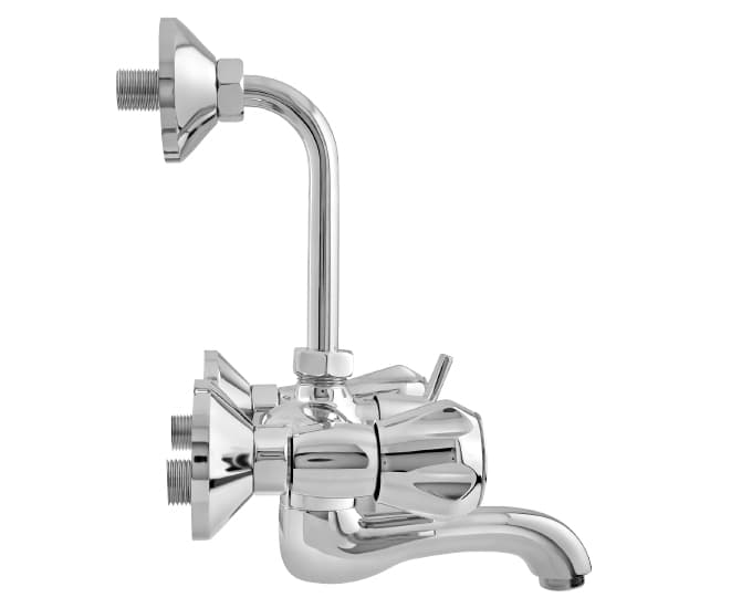 Ocean Wall Mixer With 210 mm (8.5") Long Bend Pipe for Overhead Shower | Chrome Finish — image 3