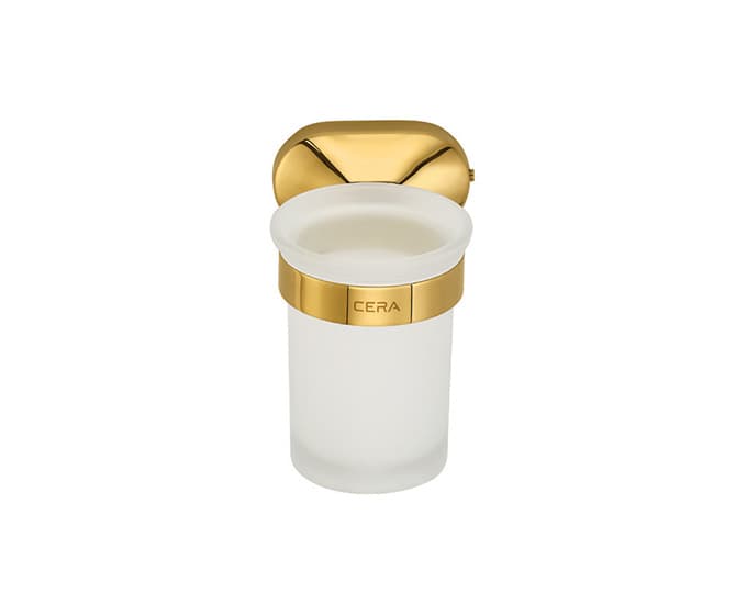 Icon Tooth Brush Holder (Glass) | French Gold Finish — image 2