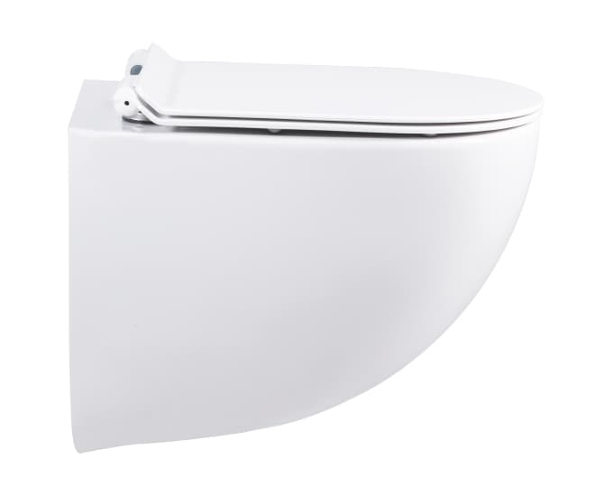 Carnival Rimless Wall Hung Toilet | Finish: Snow White | Size: 510 x 365 x 380 mm | Rag Bolt Distance: 165±20mm | Duroplast Slim Soft Close Seat Cover Included — image 3
