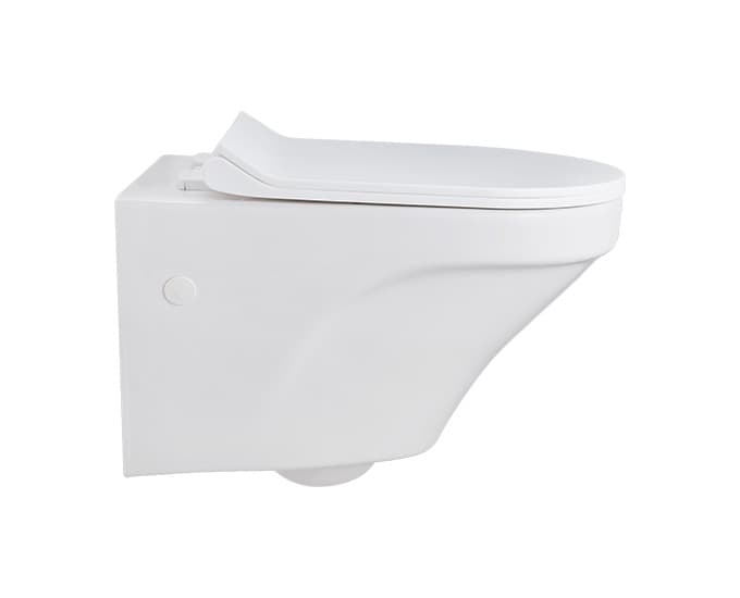 Chanter Pro Rimless Wall Hung Toilet | Finish: Snow White | Size: 515 x 360 x 350 mm | Rag Bolt Distance: 230±5mm | Slim Soft Close Seat Cover Included — image 3