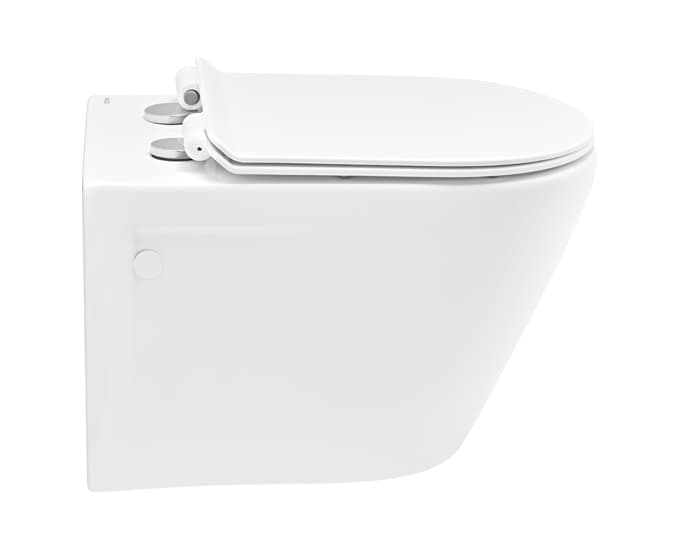 Camel Rimless Wall Hung Toilet | Finish: Snow White | Size: 555 x 370 x 365 mm | Rag Bolt Distance: 180±5mm | Duroplast Soft Close Seat Cover Included — image 3