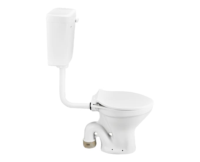 Conventional Pro SF Toilet | With Cajol Seat Cover | Congo Plastic Single Flush Cistern | | S Trap — image 3