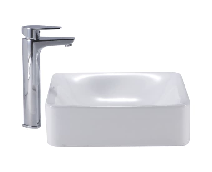Cancha Table Top Wash Basin | Without Tap Hole Provision | Finish: Snow White | Size: 400 x 400 x 120 mm — image 3