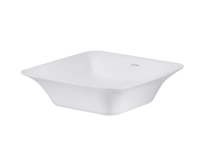 Caffie Table Top Wash Basin | Without Tap Hole Provision | Finish: Snow White | Size: 350 x 350 x 100 mm — image 3