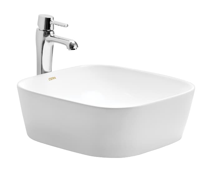 Colmin Table Top Wash Basin | Without Tap Hole Provision | Finish: Snow White | Size: 410 x 410 x 145 mm — image 4